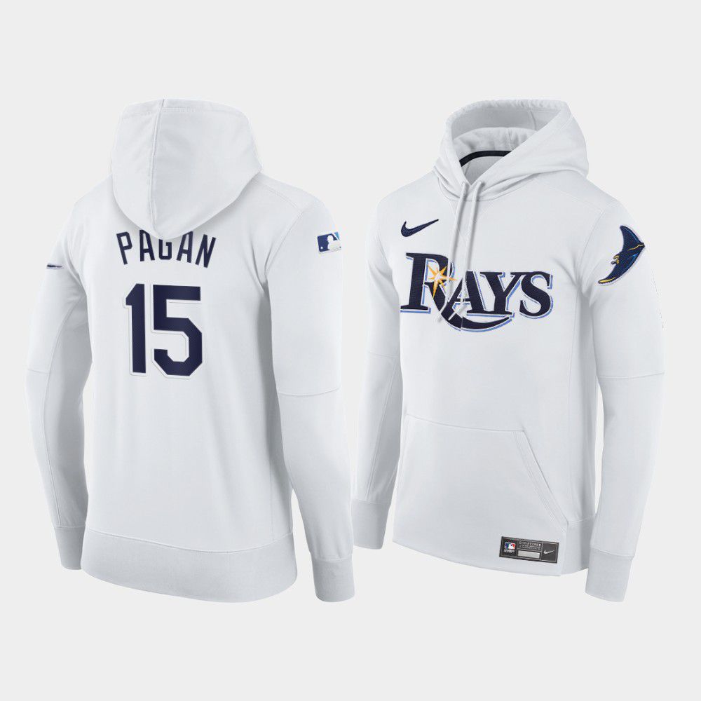 Men Tampa Bay Rays 15 Pagan white home hoodie 2021 MLB Nike Jerseys